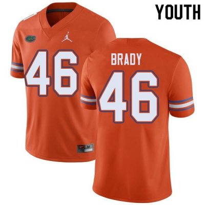 Youth Florida Gators #46 John Brady NCAA Jordan Brand Orange Authentic Stitched College Football Jersey KVP5162WE